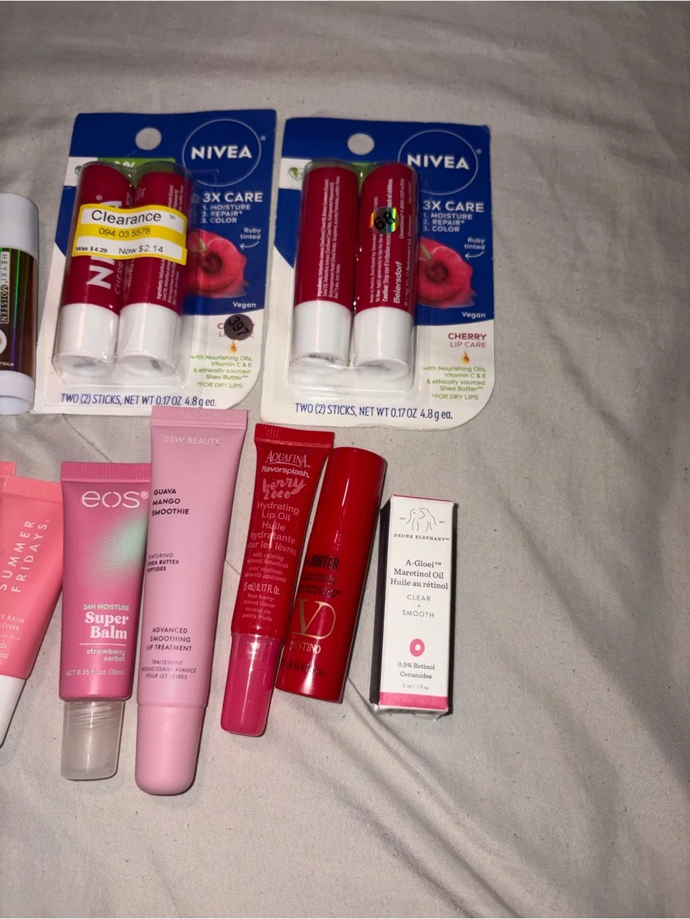 Summer Fridays, eos, Nivea,  Lip Care Moisturizing Balm